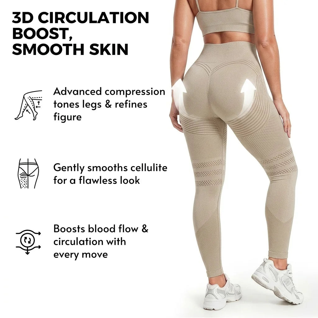 Beige anti-cellulite leggings improve circulation