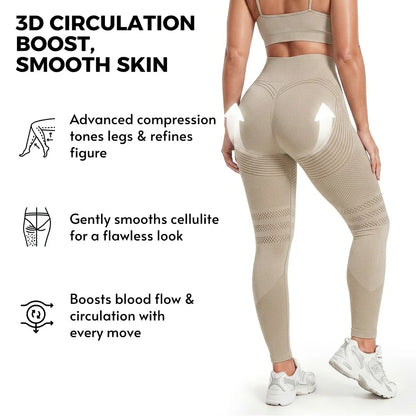 Beige anti-cellulite leggings improve circulation