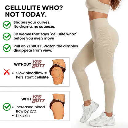 Beige anti-cellulite leggings smooth cellulite
