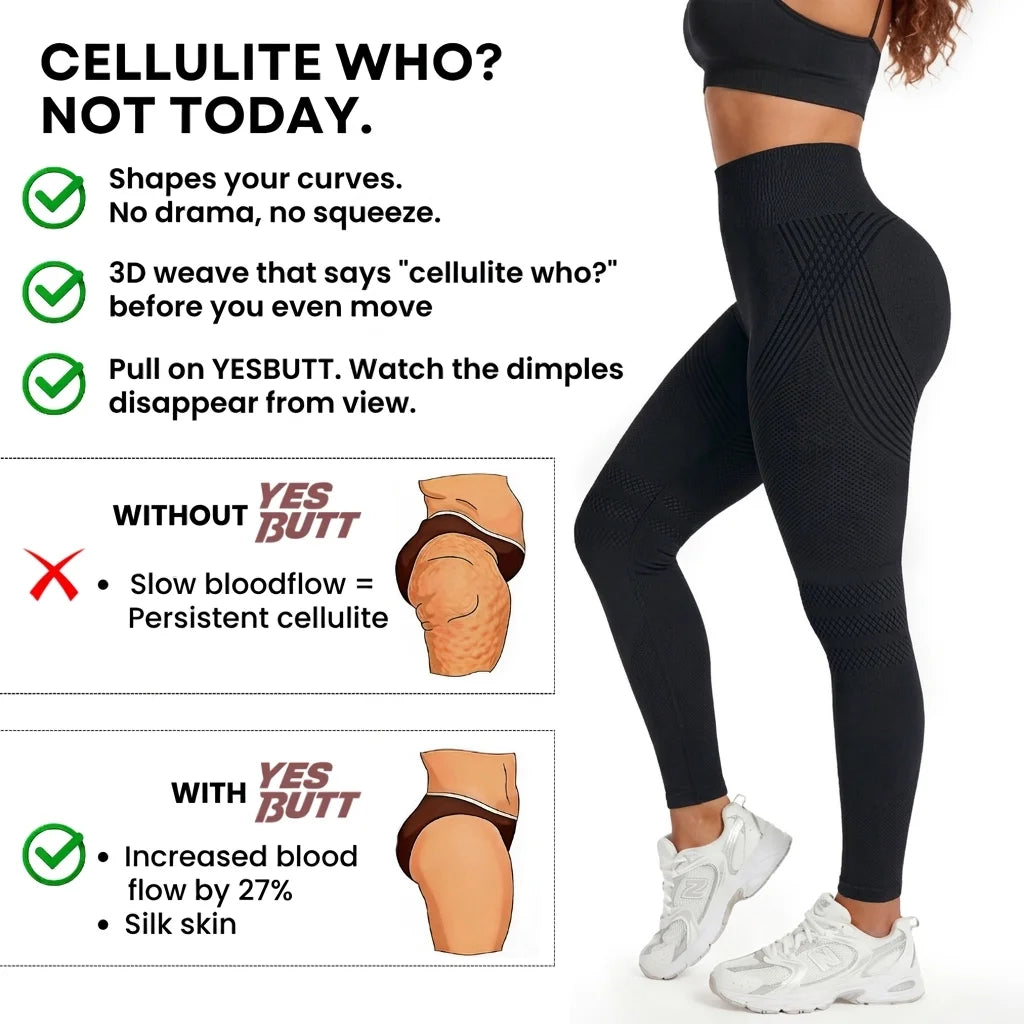 Black anti-cellulite leggings smooth cellulite