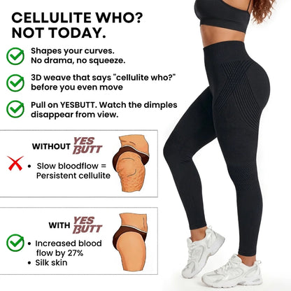Black anti-cellulite leggings smooth cellulite