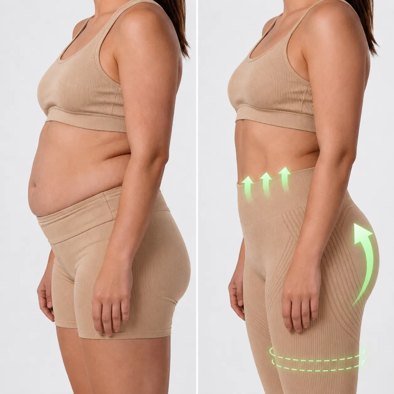 YESBUTT before and after 3D compression result