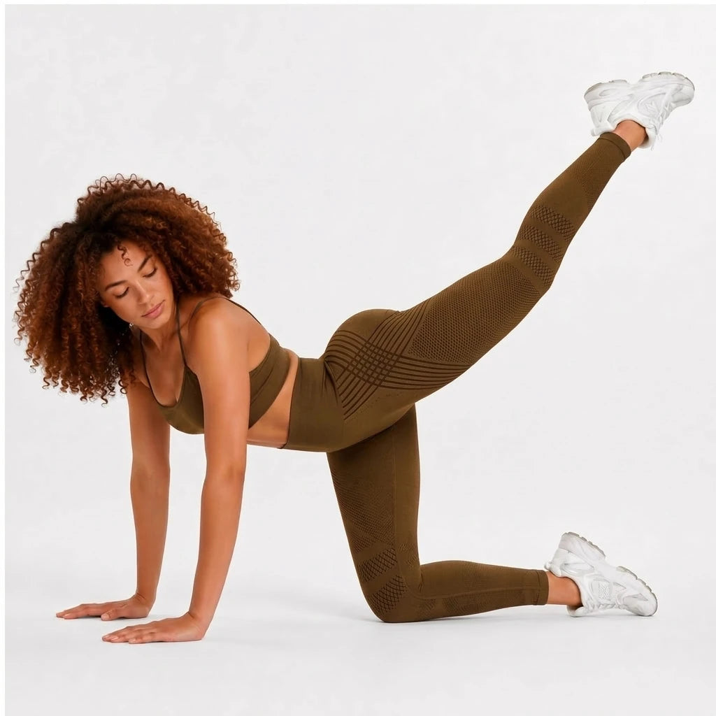 Anti-cellulite compression leggings rear view